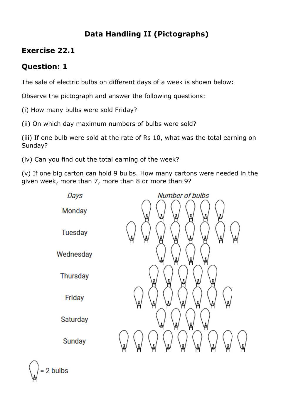 RD Sharma Solutions For Class 6 Maths Chapter 22