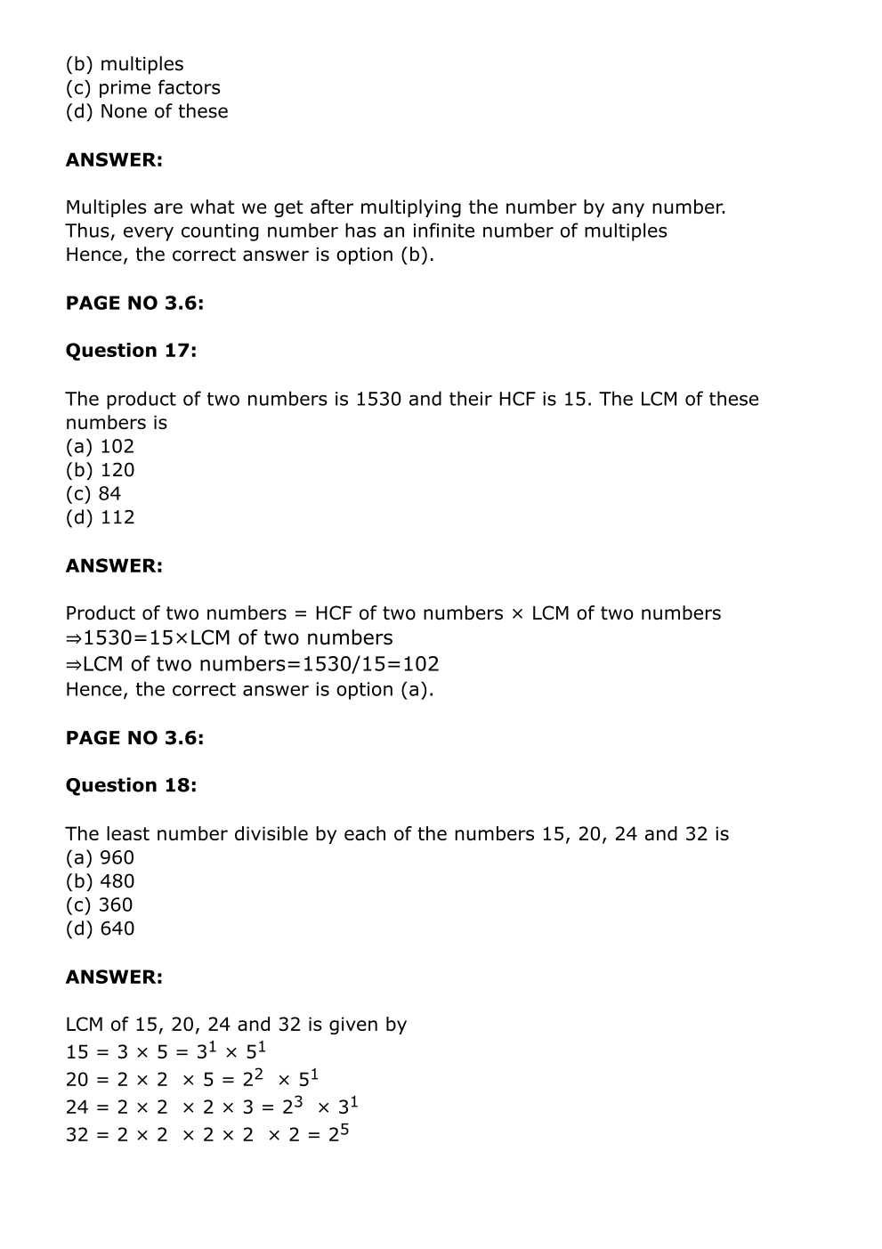 RD Sharma Solutions For Class 6 Maths Chapter 3