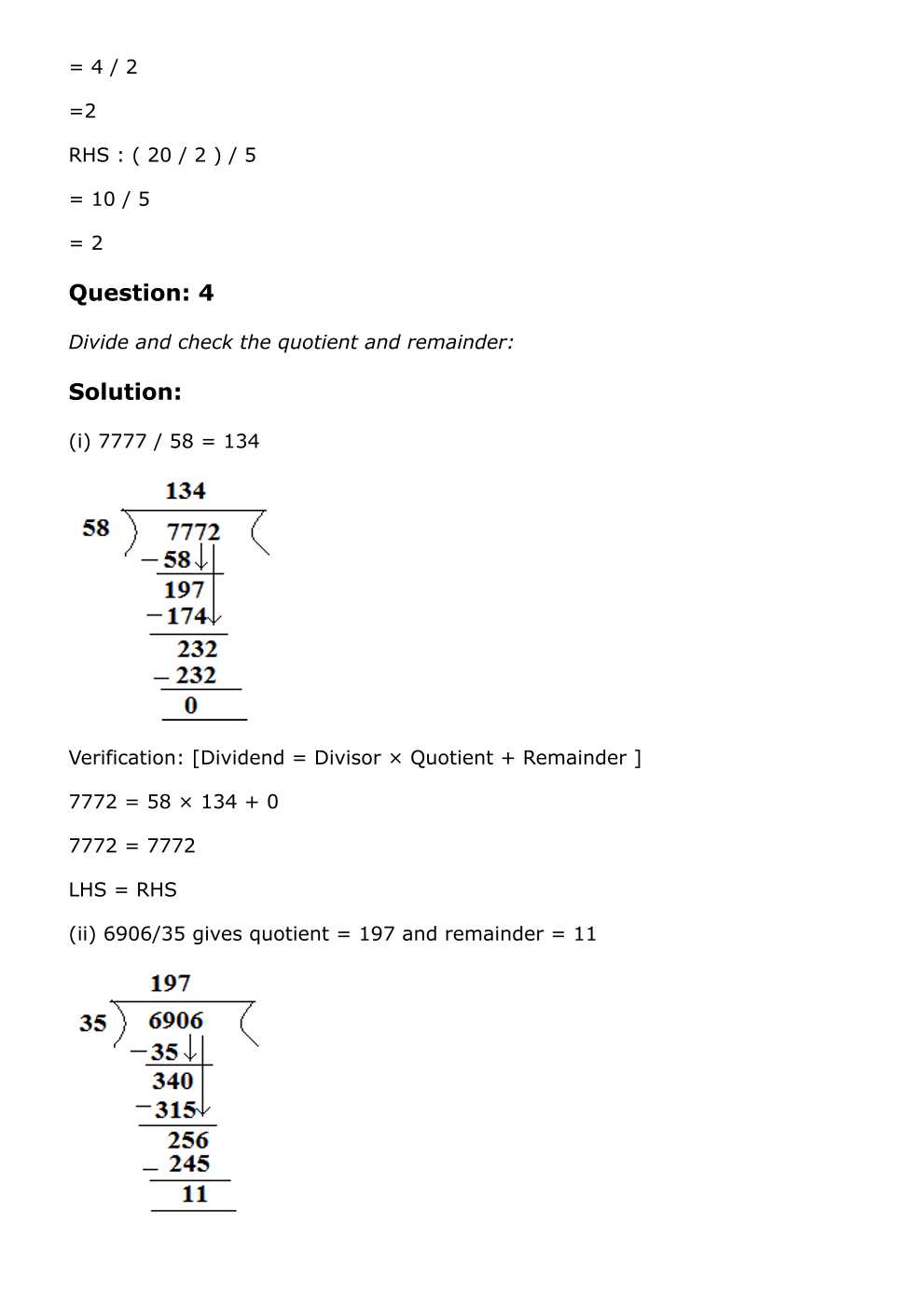 RD Sharma Solutions For Class 6 Maths Chapter 4