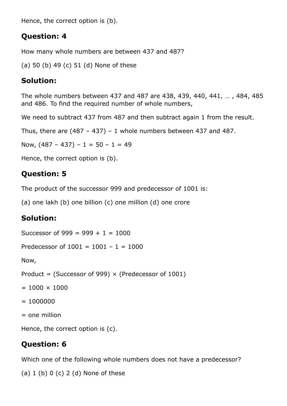 RD Sharma Solutions For Class 6 Maths Chapter 4