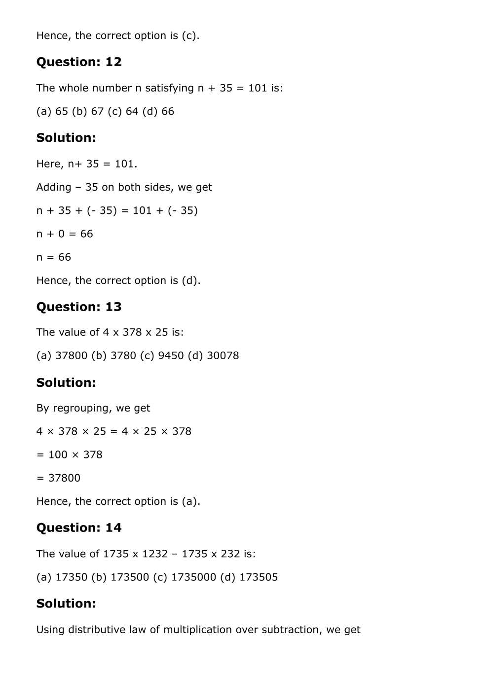 RD Sharma Solutions For Class 6 Maths Chapter 4