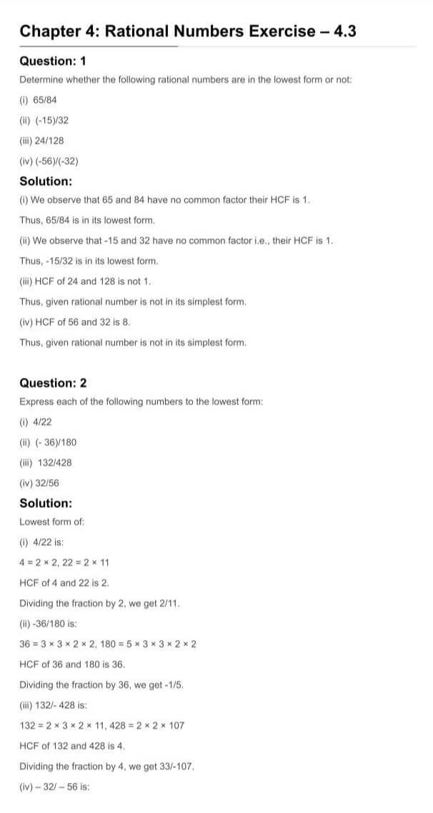 RD Sharma Solutions For Class 7 Maths Chapter 4