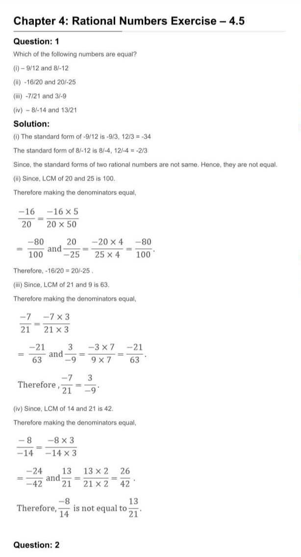 RD Sharma Solutions For Class 7 Maths Chapter 4