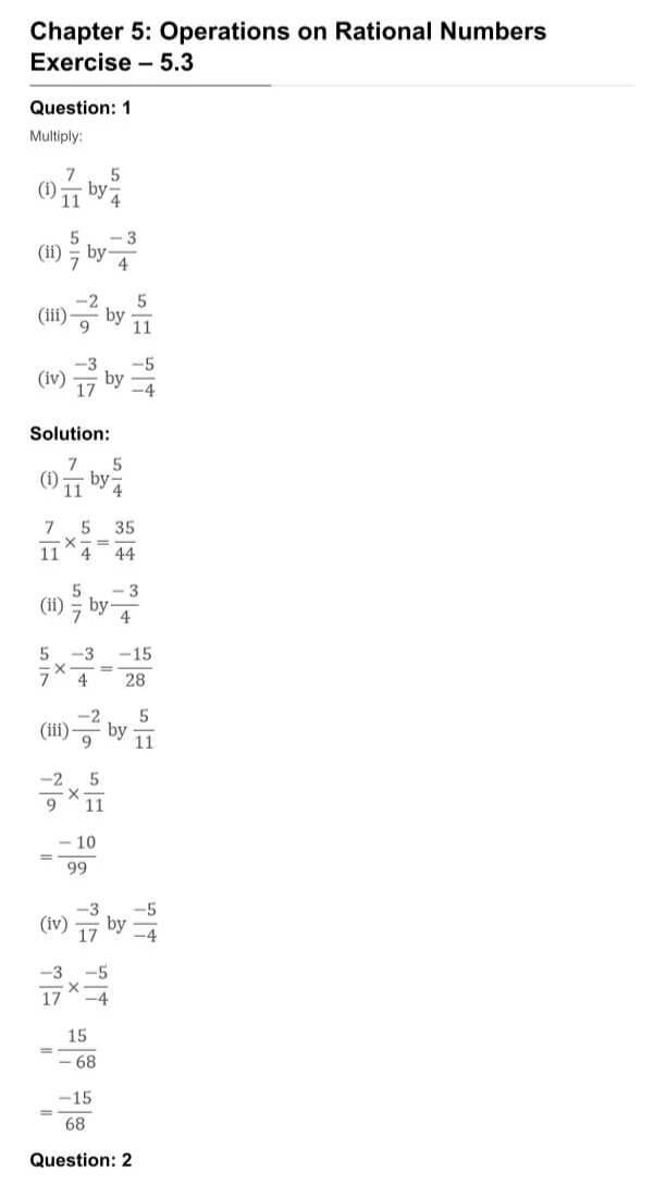 RD Sharma Solutions For Class 7 Maths Chapter 5