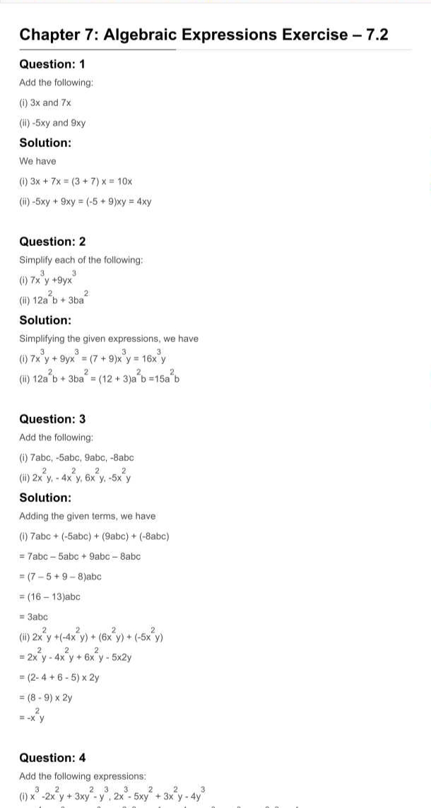 RD Sharma Solutions For Class 7 Maths Chapter 7