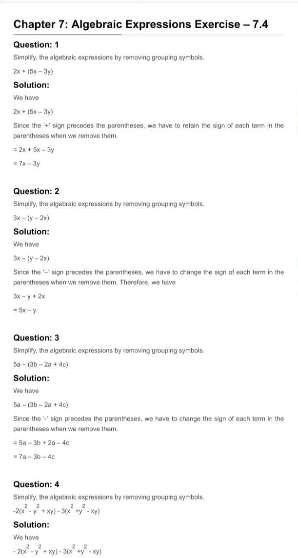 RD Sharma Solutions For Class 7 Maths Chapter 7