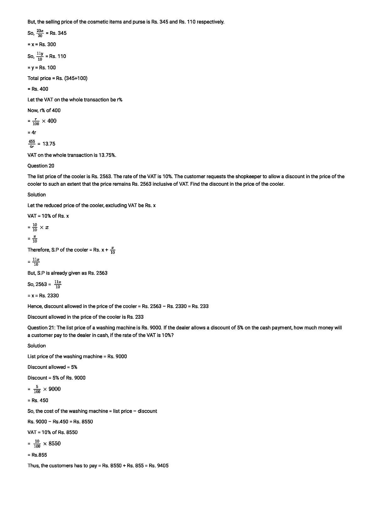 RD Sharma Solutions For Class 8 Maths Chapter 13