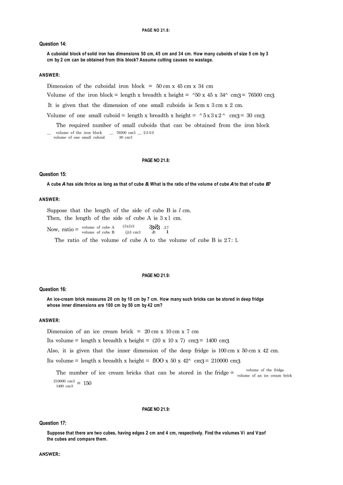 RD Sharma Solutions For Class 8 Maths Chapter 21