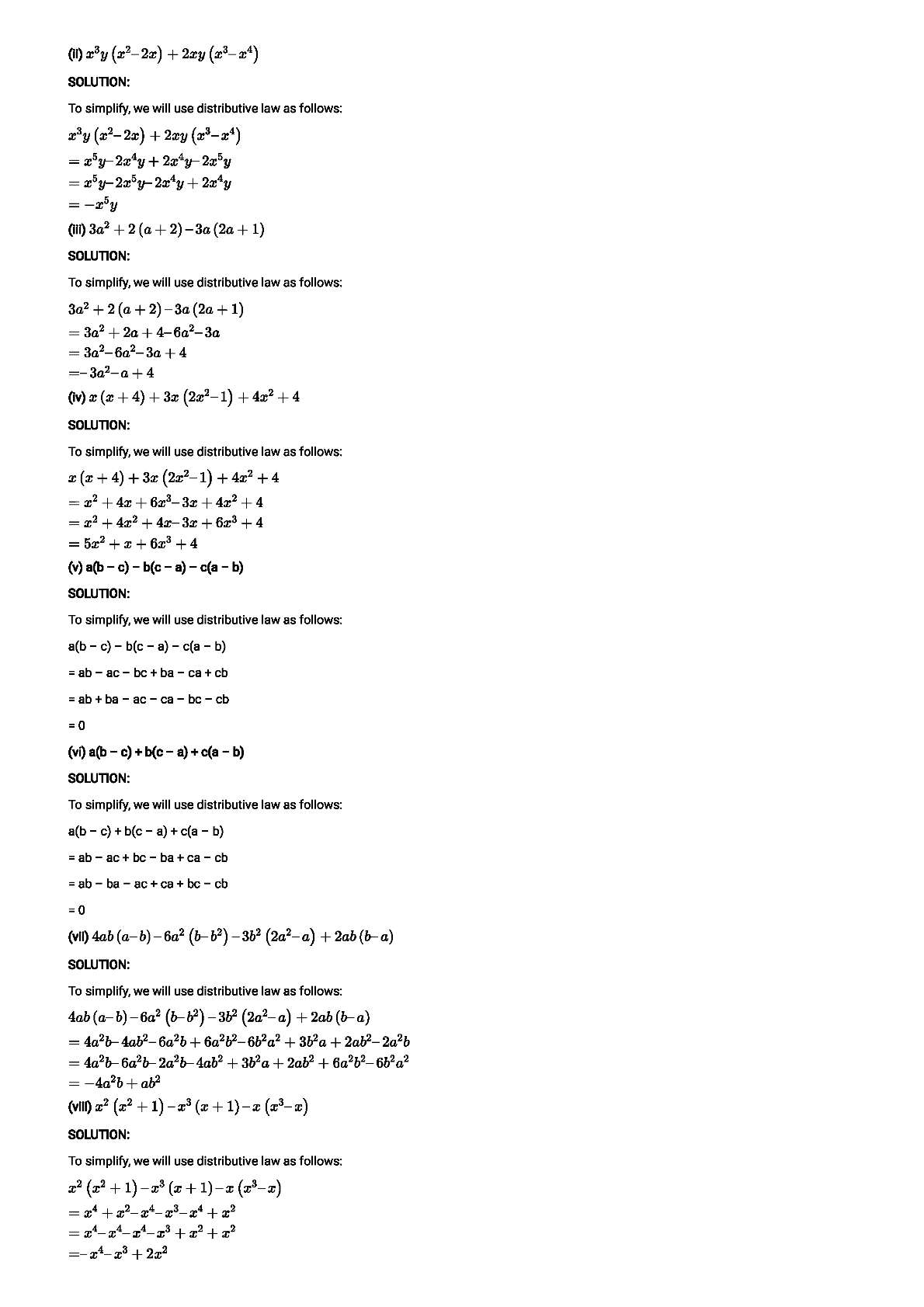 RD Sharma Solutions For Class 8 Maths Chapter 6