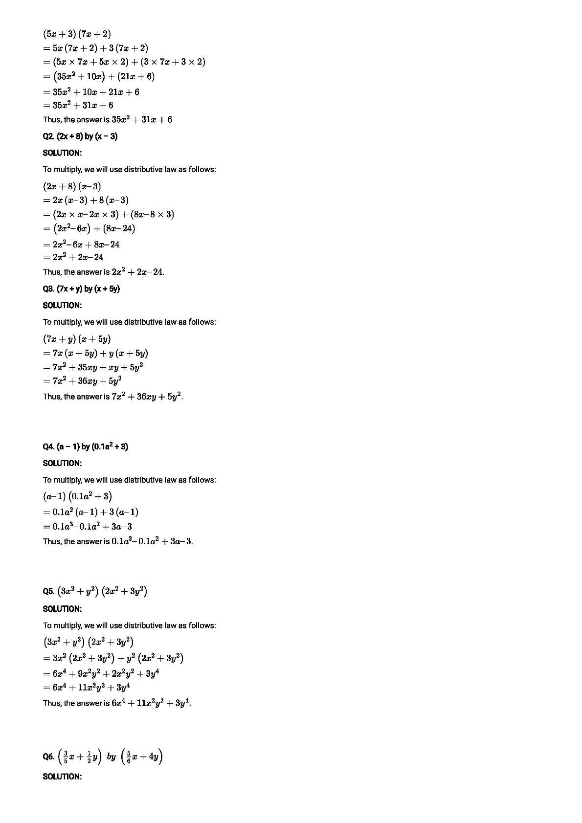 RD Sharma Solutions For Class 8 Maths Chapter 6