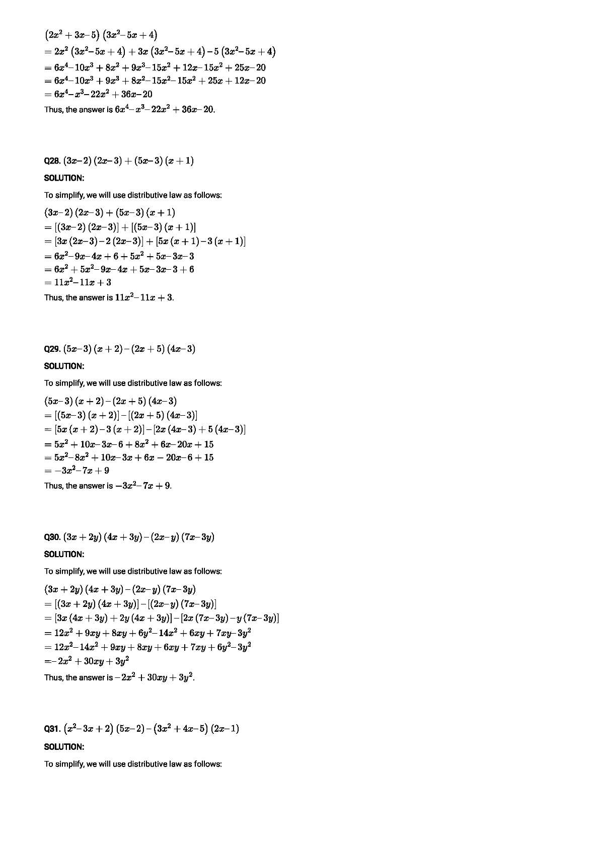 RD Sharma Solutions For Class 8 Maths Chapter 6