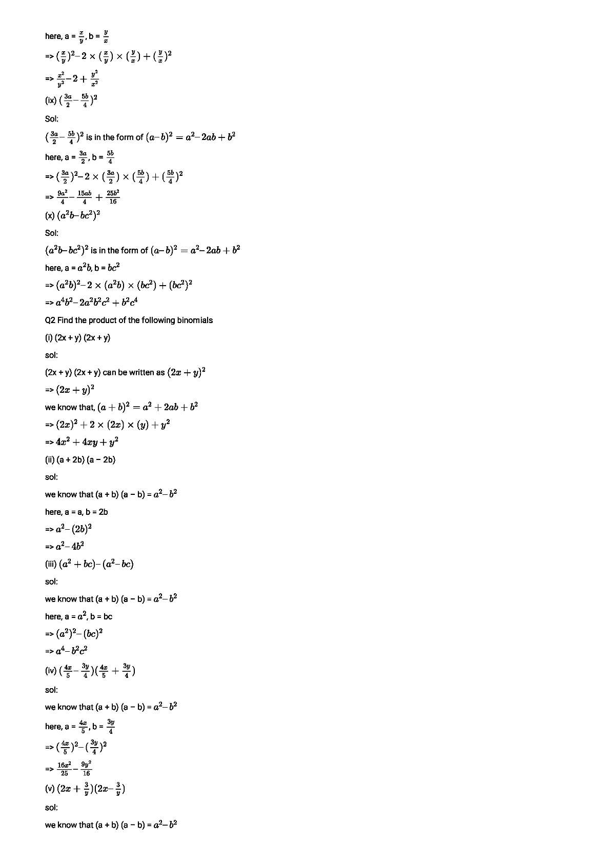 RD Sharma Solutions For Class 8 Maths Chapter 6