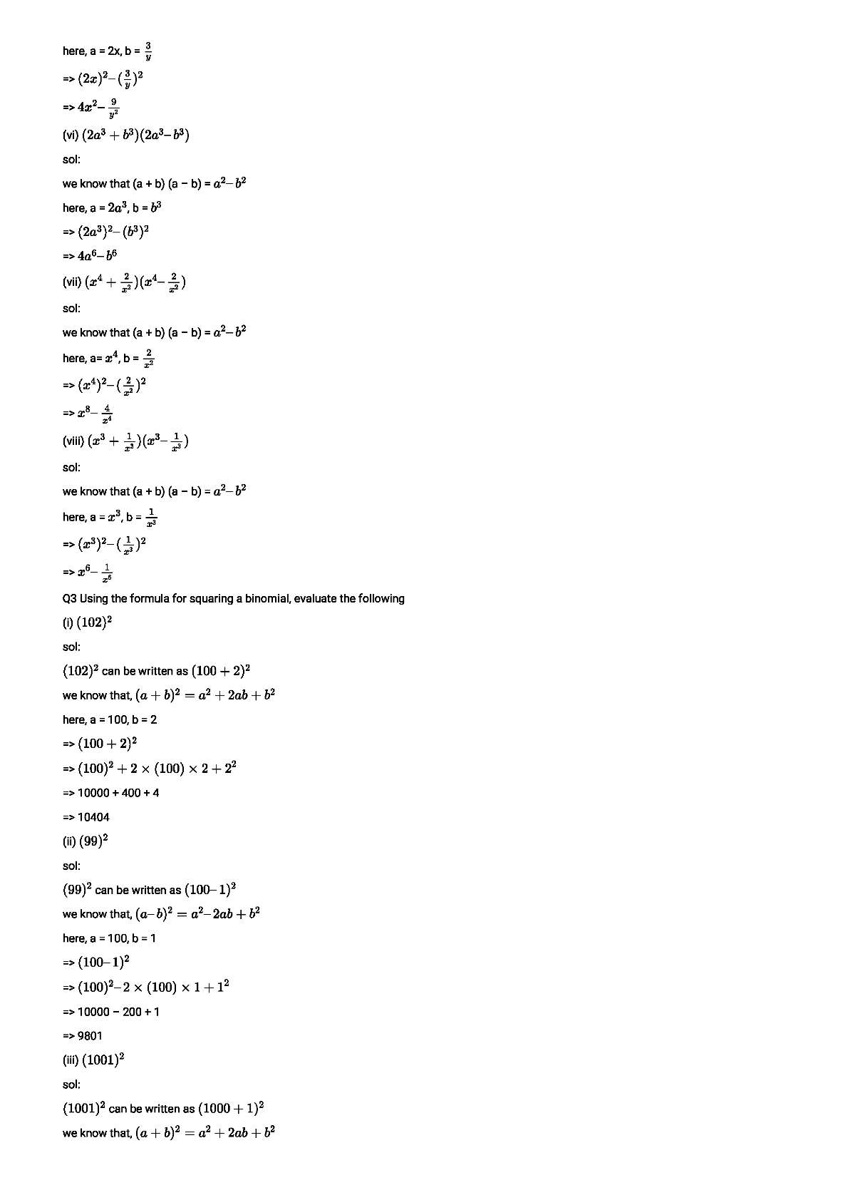 RD Sharma Solutions For Class 8 Maths Chapter 6