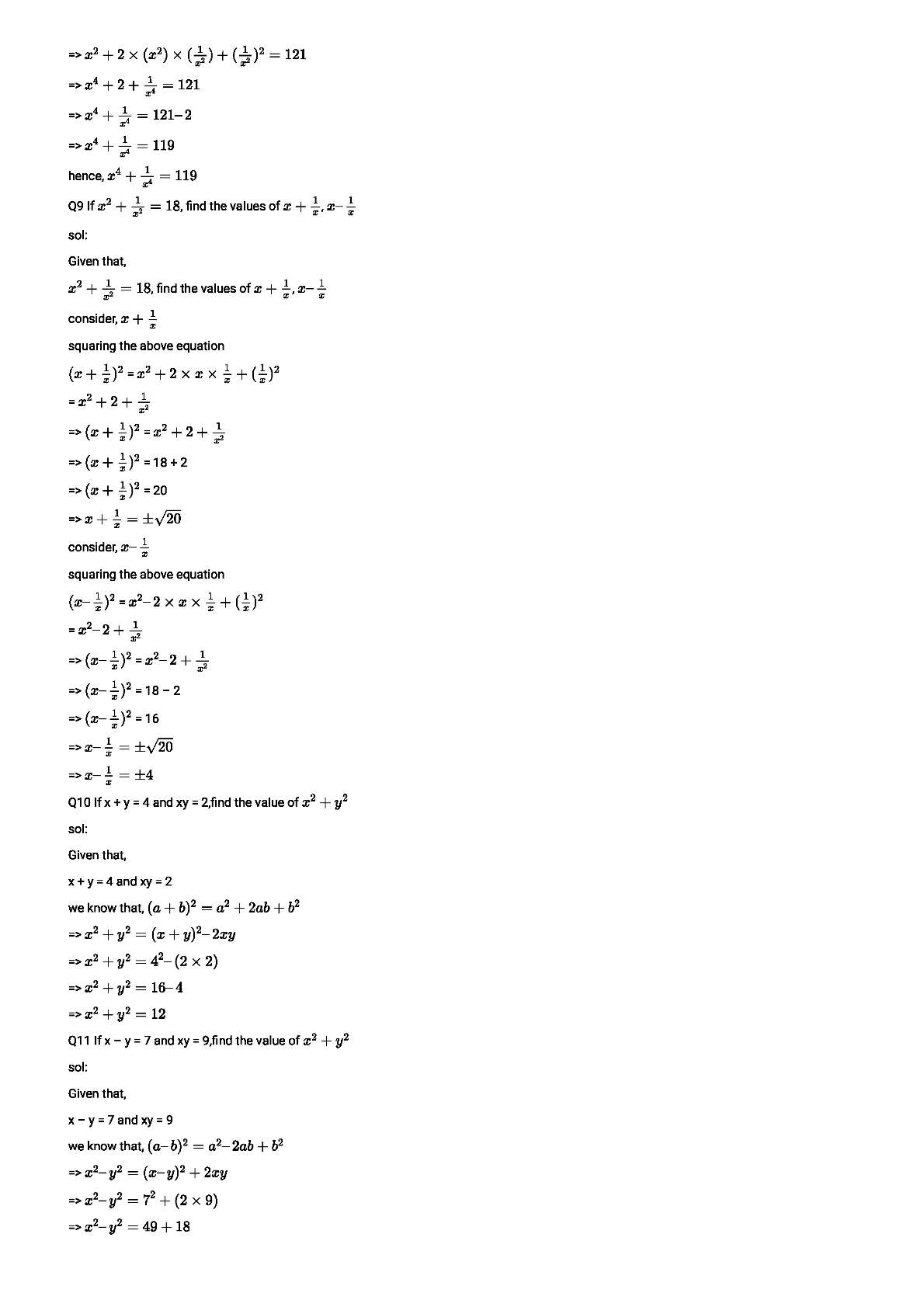 RD Sharma Solutions For Class 8 Maths Chapter 6