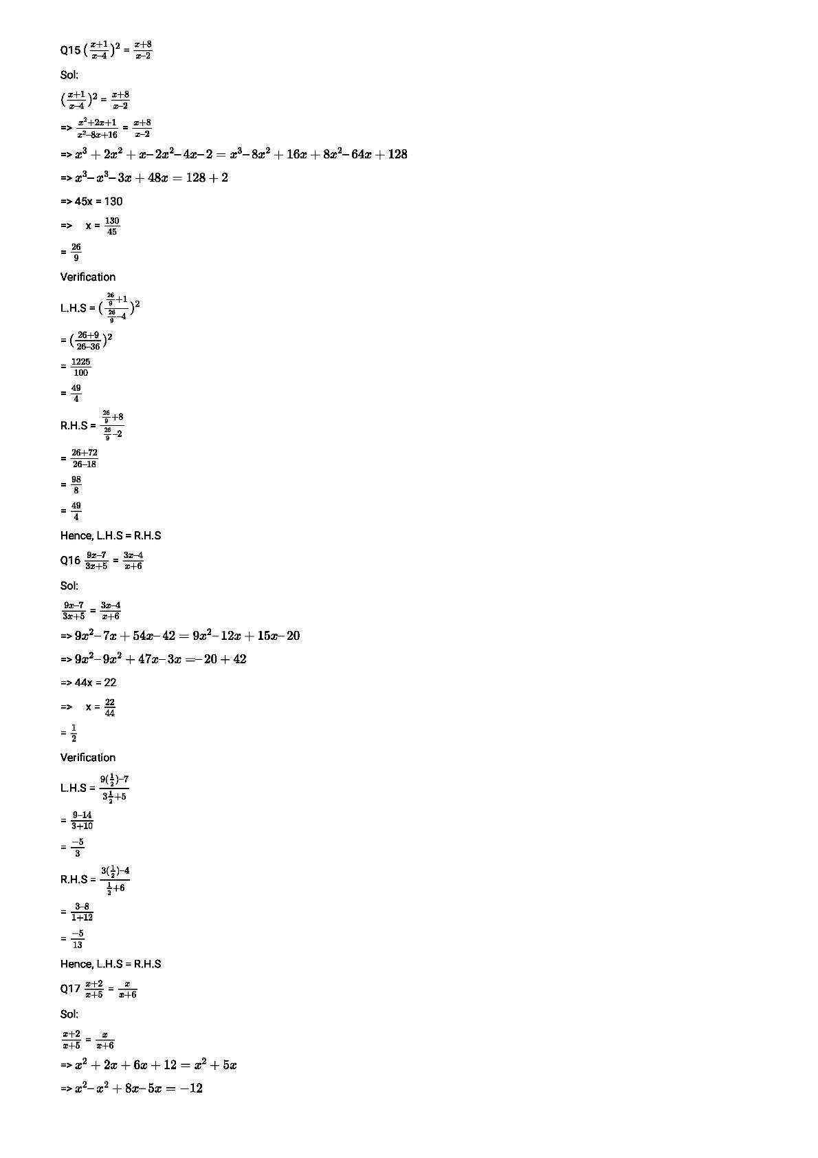 RD Sharma Solutions For Class 8 Maths Chapter 9